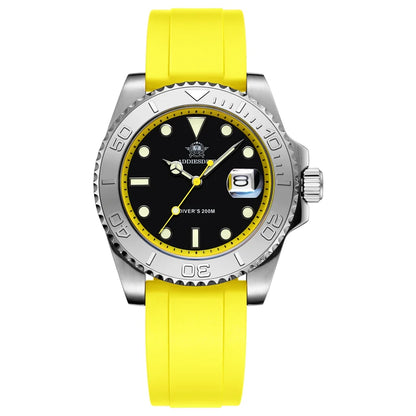 ADDIESDIVE Rotatable Bezel Watch For Men 41mm Quartz Watch Stainless Seel BGW9 Luminous Rubber Strap 200m Diving Men's Watch New