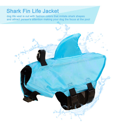 Shark Dog Life Jacket Enhanced Buoyancy Small Dogs Swimming Clothes Safety Vest with Handle for Medium Large Dogs Surfing