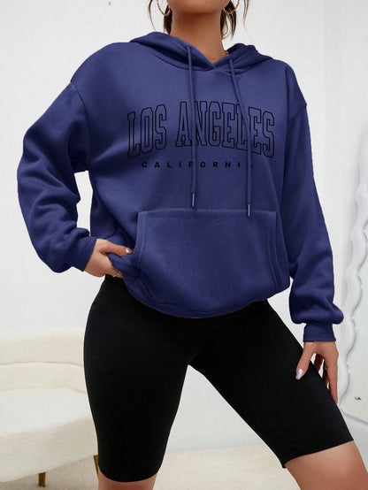 Los Angeles Art Letter Design Women Hoodies American Style Casual Hoody Autumn Hip Hop Female Hoodie Casual Fleece Clothing