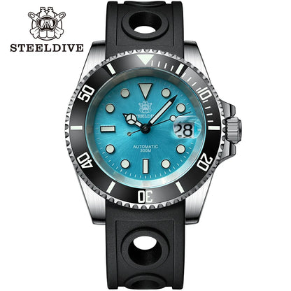 SD1953 Turquoise Dial Stainless Steel NH35 Watch Steeldive 41mm STEELDIVE Brand Sapphire Glass Men Diver Watches reloj hombre