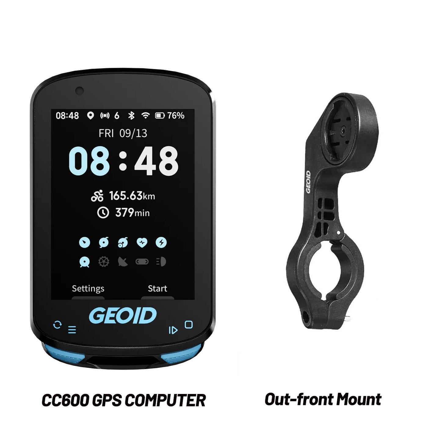 GPS Navigation Bike Computer Colorful Screen Geoid CC600 Wireless Bicycle Speedometer GPX Wifi Cycling Odometer Ant Indoor Power