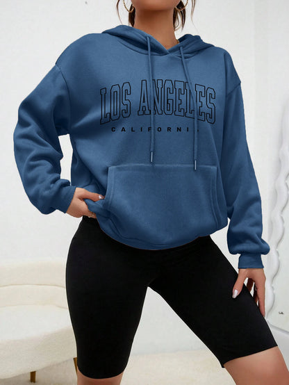 Los Angeles Art Letter Design Women Hoodies American Style Casual Hoody Autumn Hip Hop Female Hoodie Casual Fleece Clothing