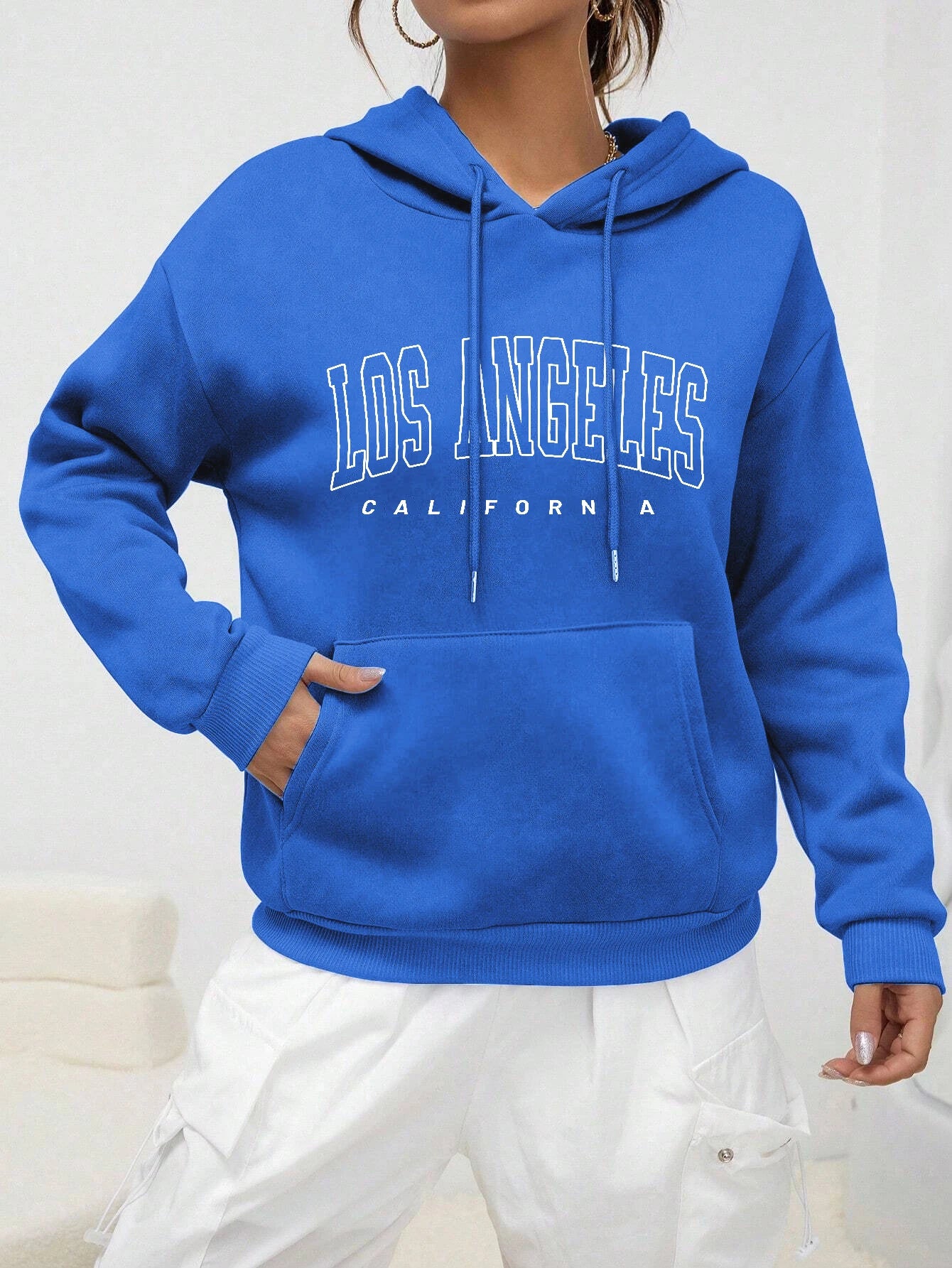 Los Angeles Art Letter Design Women Hoodies American Style Casual Hoody Autumn Hip Hop Female Hoodie Casual Fleece Clothing