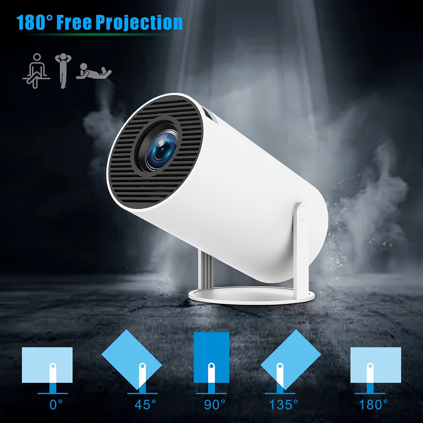 WUDUNG HY300pro 4K Mini Projector, 1080P 720P 280ANSI